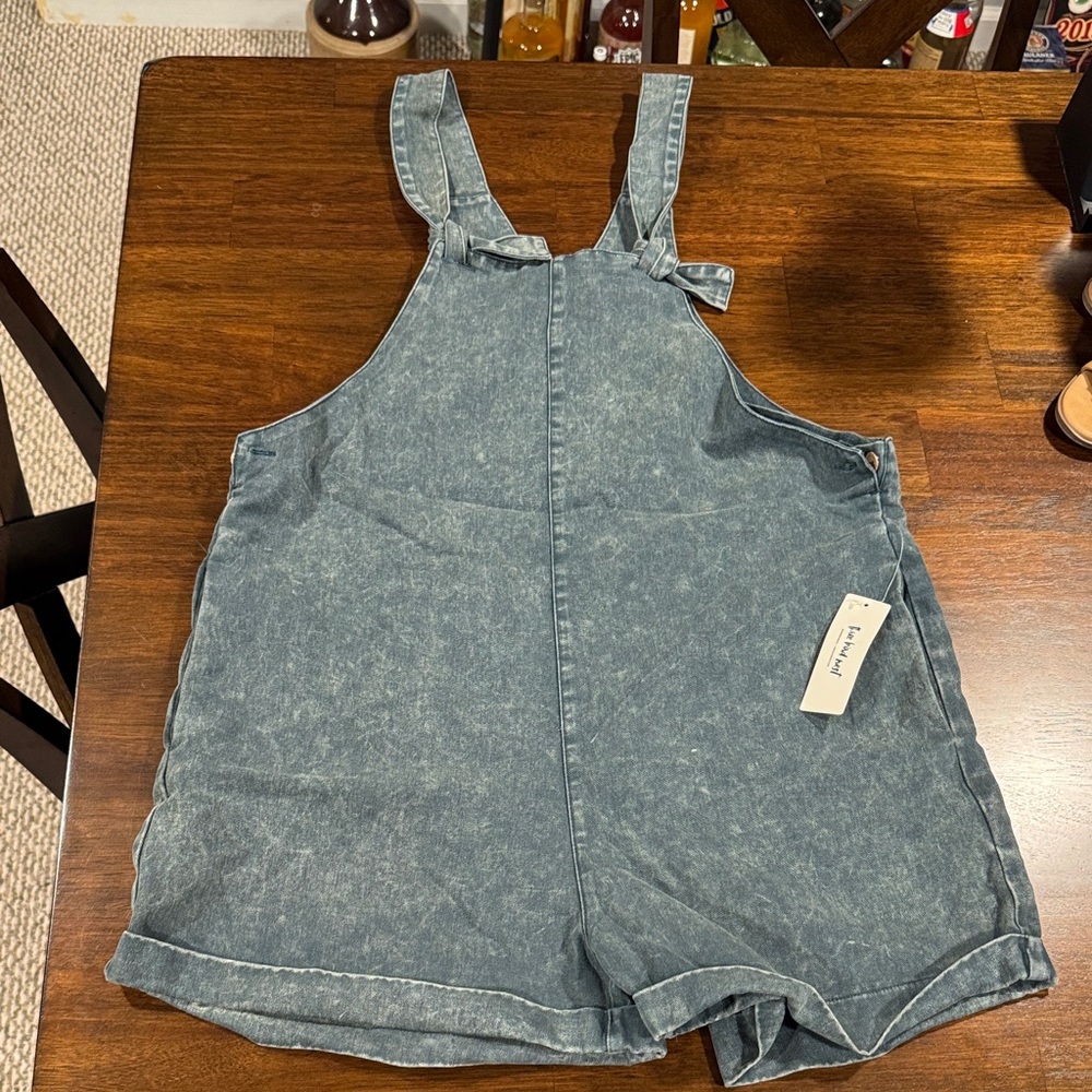 Three Bird Nest Denim Blue Romper